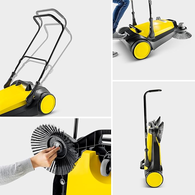 KÃ¤rcher Walk-Behind Outdoor Push Sweeper S 6 Twin for Workshops, Warehouses or Garages - 6X Faster Than a Push Broom, 10 Gallon Capacity, 33.9" Sweeping Width