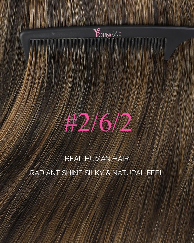 YoungSee 18 Inch Tape in Extensions Human Hair Brown Balayage Tape in Hair Extensions Human Hair Dark Brown Ombre Ash Browns Tapes-in Extension Remy Hair Extension Tape-in for Daily Use 20pcs 50g