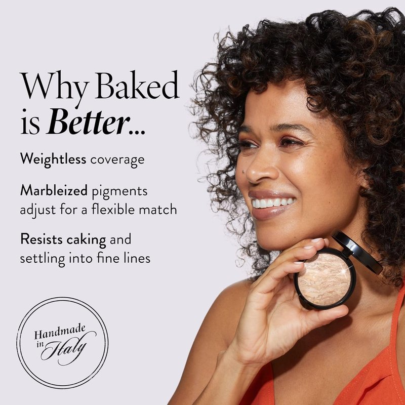 Laura Geller Baked Balance-N-Glow Foundation - Deep - Buildable Sheer to Light Coverage, Satin Finish