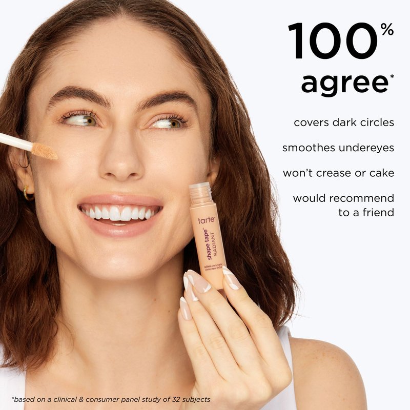tarte shape tape radiant concealer – Medium-Coverage, Hydrating Finish Under Eye Concealer for Dark Circles, Redness & Discoloration, Vegan, Cruelty-Free, full size, 57S rich sand