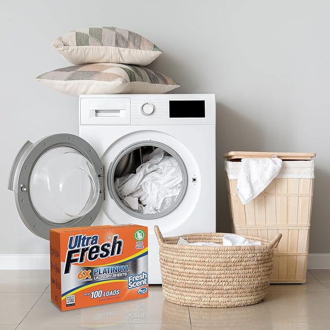 Ultra Fresh Platinum 3 Pack Laundry Soap Detergent Sheets, Ultra Concentrated, Stain Fighting, Fresh Scent, 300 Loads