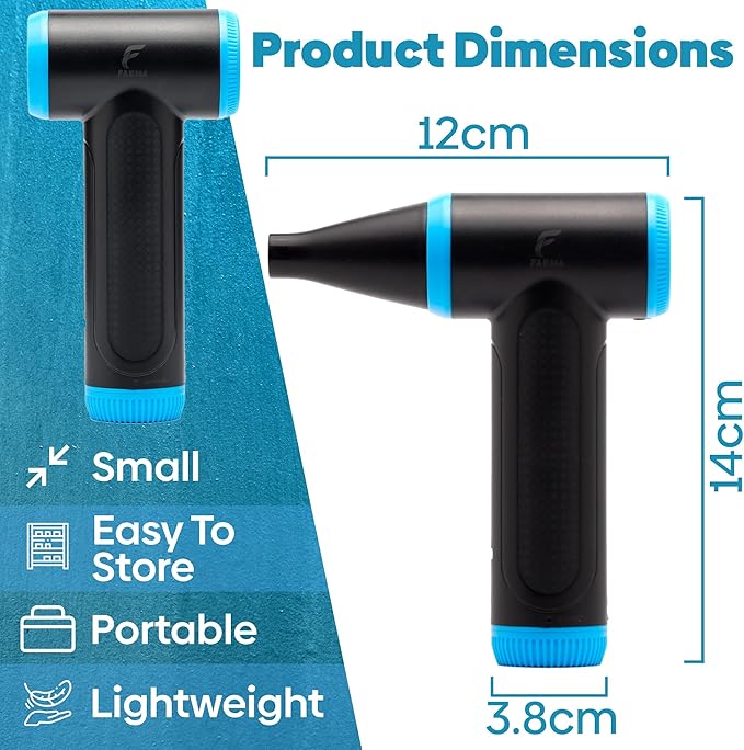 FABMA Compressed Air Duster 150000 RPM - Computer Keyboard Cleaner - Jet Dry Mini Air Blower Gun for Car Drying - Electric Canned Air Duster for Computers - Portable Car Dryer Air Blower Fan