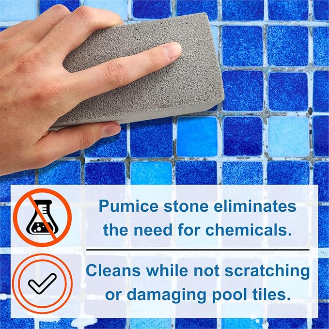 Pool-Whiz Pumice Block, Pool Tile & Concrete Cleaner, Pumice Stone for Cleaning Pools, Spas & Water Features, Pool & Spa Cleaner, Pumice Block for Rust, Stains Build Up by Billy Buckskin Co. Pack of 1