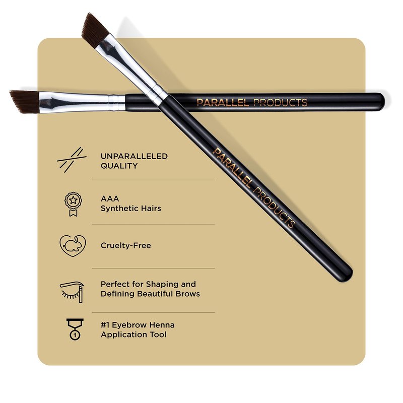 Parallel Products - The BROW Brush - (2 Pack) Premium Angled Eyebrow Brush for Powder, Henna, Cream, Tint, Makeup, Gel, Lamination and Wax