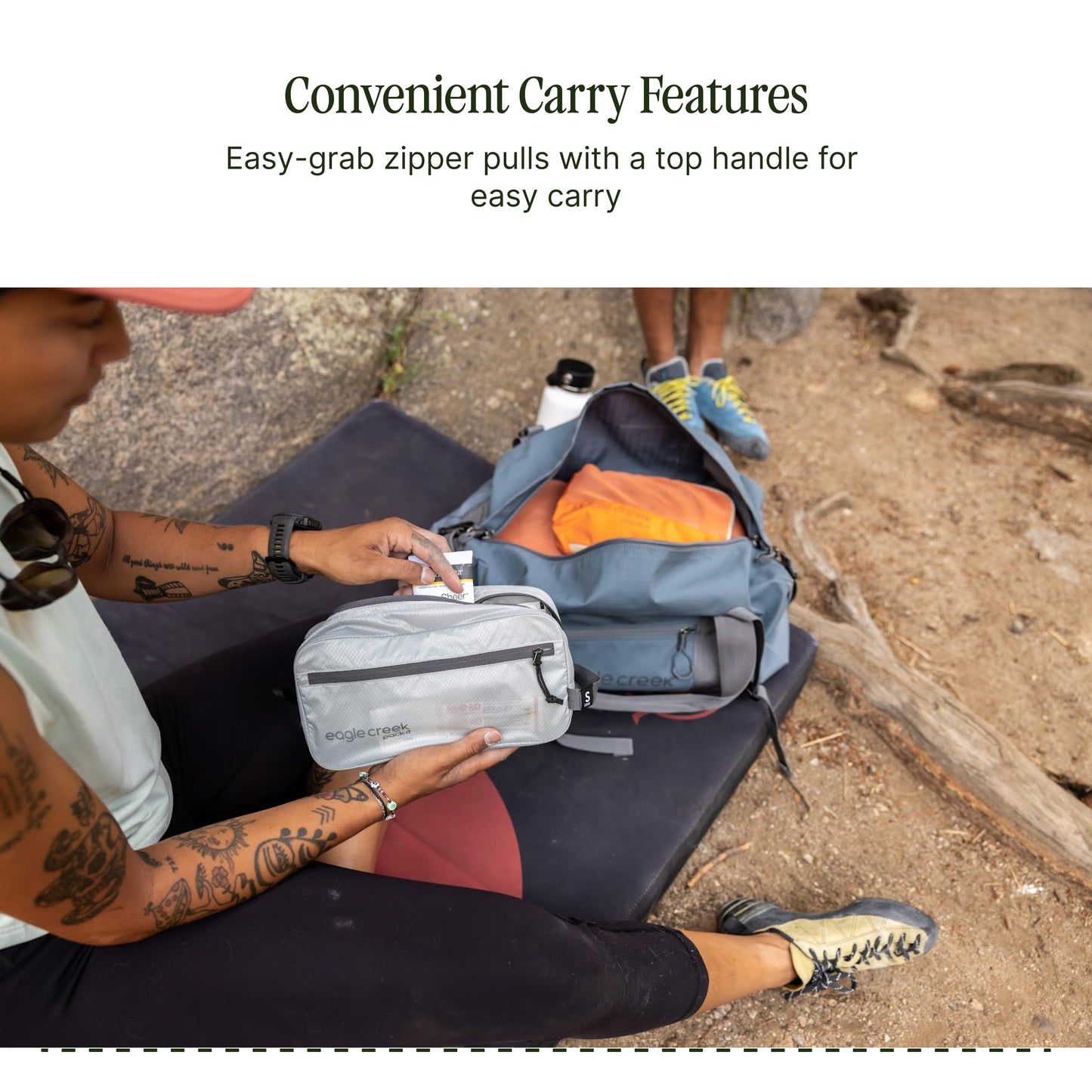 Eagle Creek Pack-It Isolate Quick Trip - Compact Travel Toiletry Bag for Optimizing Luggage Space - Lightweight - Water-Resistant - Easy-Grab Zipper - Sustainable Materials - X-Small - Blue Dawn