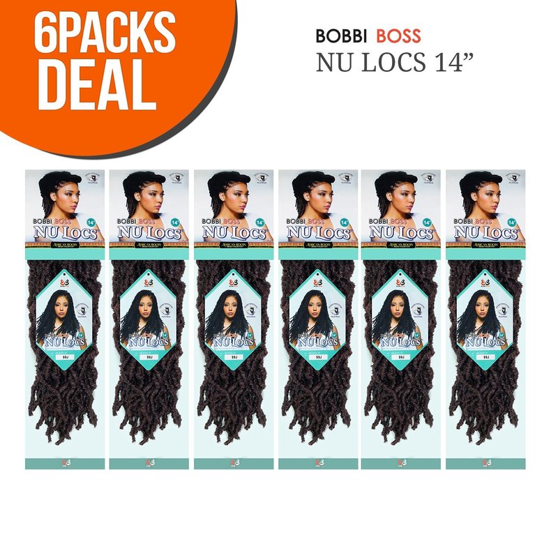 Bobbi Boss Synthetic Hair Crochet Braids African Roots Braid Collection Nu Locs 14" (6-PACK, M1B/27)