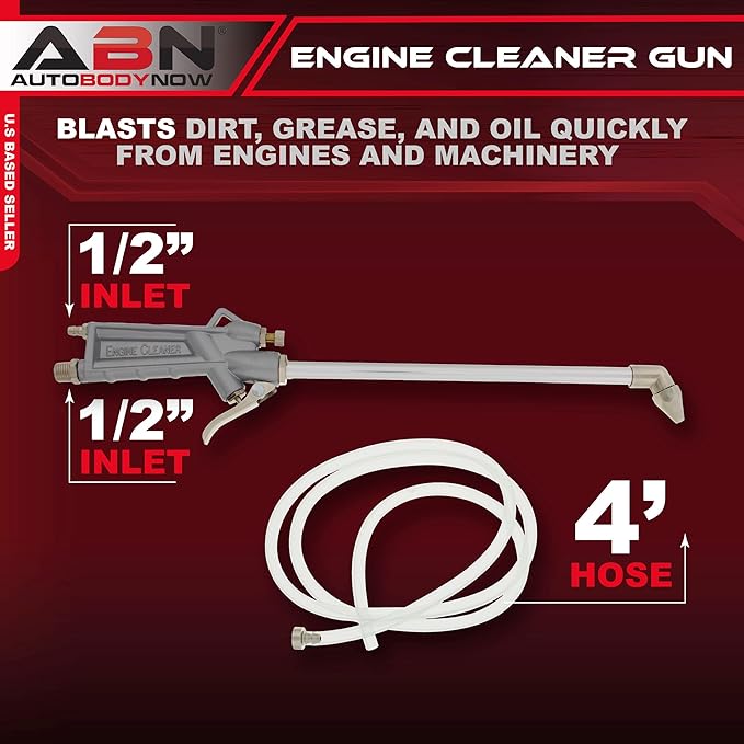 ABN Engine Cleaning Gun with 4ft Siphon Hose, Siphon Spray Gun Cleaning Kit â Car Engine Cleaner Degreaser Tool