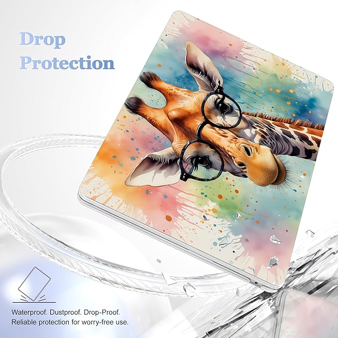 Lepeoac Case for 2026/2025/2024/2023 MacBook Air 15-inch Laptop Release M5 A3448 /M4 A3241 /M3 A3114 /M2 A2941, Stylish Protective Hard Shell Cover for MacBook Air 15.3 inch, Glasses Giraffe