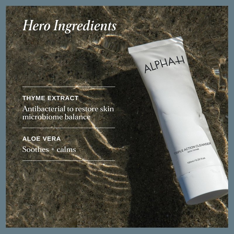 Alpha-H Triple Action Cleanser with Thyme – 3-in-1 Gel Face Cleanser for Makeup Removal, Oil Control & Balanced Skin
