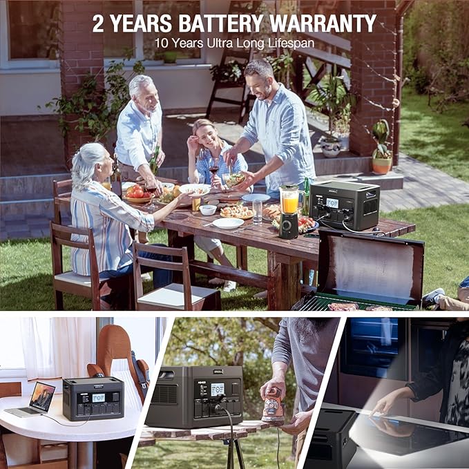 Solar Generator 2400W Portable Power Station, 1843Wh UPS Backup LiFePO4 Battery Supply with 12 Outlets(4 2000W AC Outlets,2 PD100W), 2Hrs Quick Charge for Home Emergency RV Trip Van