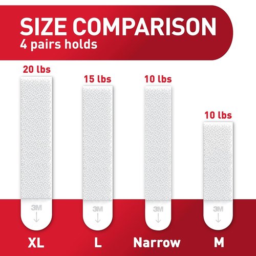 Command 20 lb XL Heavyweight Picture Hanging Strips - Damage-Free Hangers for Frames | 10 Pairs, White Adhesive