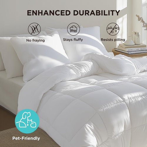 Bedsure Comforter Duvet Insert - Quilted Comforters Twin Size, All Season Duvet, GentleSoft Down Alternative Bedding, with 8 Tabs, Gifts for Women/Men, White, Twin 88 x 68 Inches
