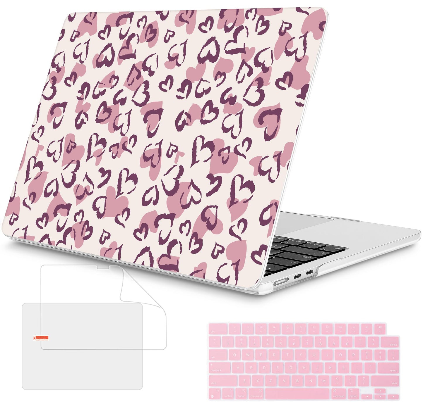 Mektron Case for 2026 MacBook Air 15 INCH M5 A3448 Compatible with M4 A3241 /M3 A3114 /M2 A2941 Printed Plastic Hard Shell Cover with 15.3" Liquid Retina Display Touch ID- Heart Art
