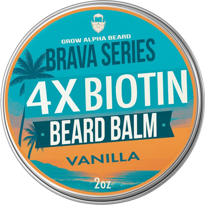Biotin Beard Balm for Men – Beard Growth & Thickener, Shea Butter Beard Cream & Conditioner, Softening Balm for Fuller Beard & Mustache Growth (4 oz, 2 Pack)