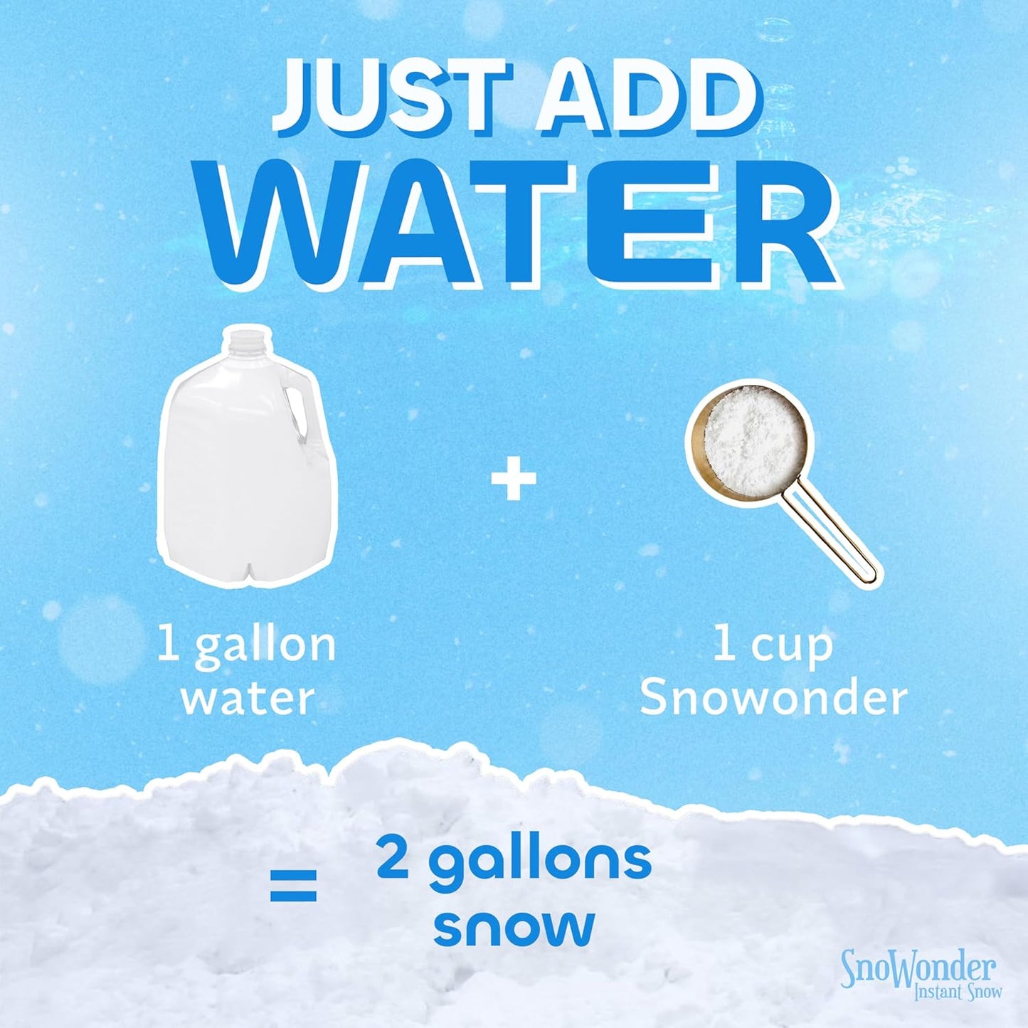 SnoWonder Instant Snow | Create 25 Gallons of Realistic Fake Snow for Winter Fun & Cloud Slime