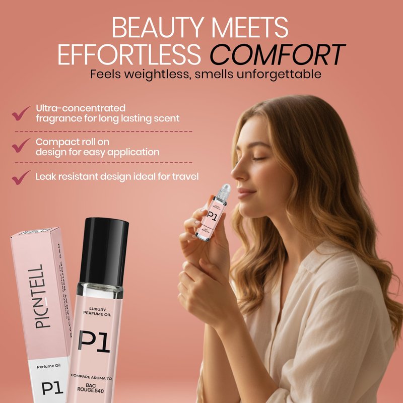 PICNTELL P Series Impression Perfumes for Women – Travel Friendly Roll-on Perfume Oils Based on Iconic Designer & Luxury Scents, Long-Lasting Women’s Fragrances (1 - Pack, (P1))