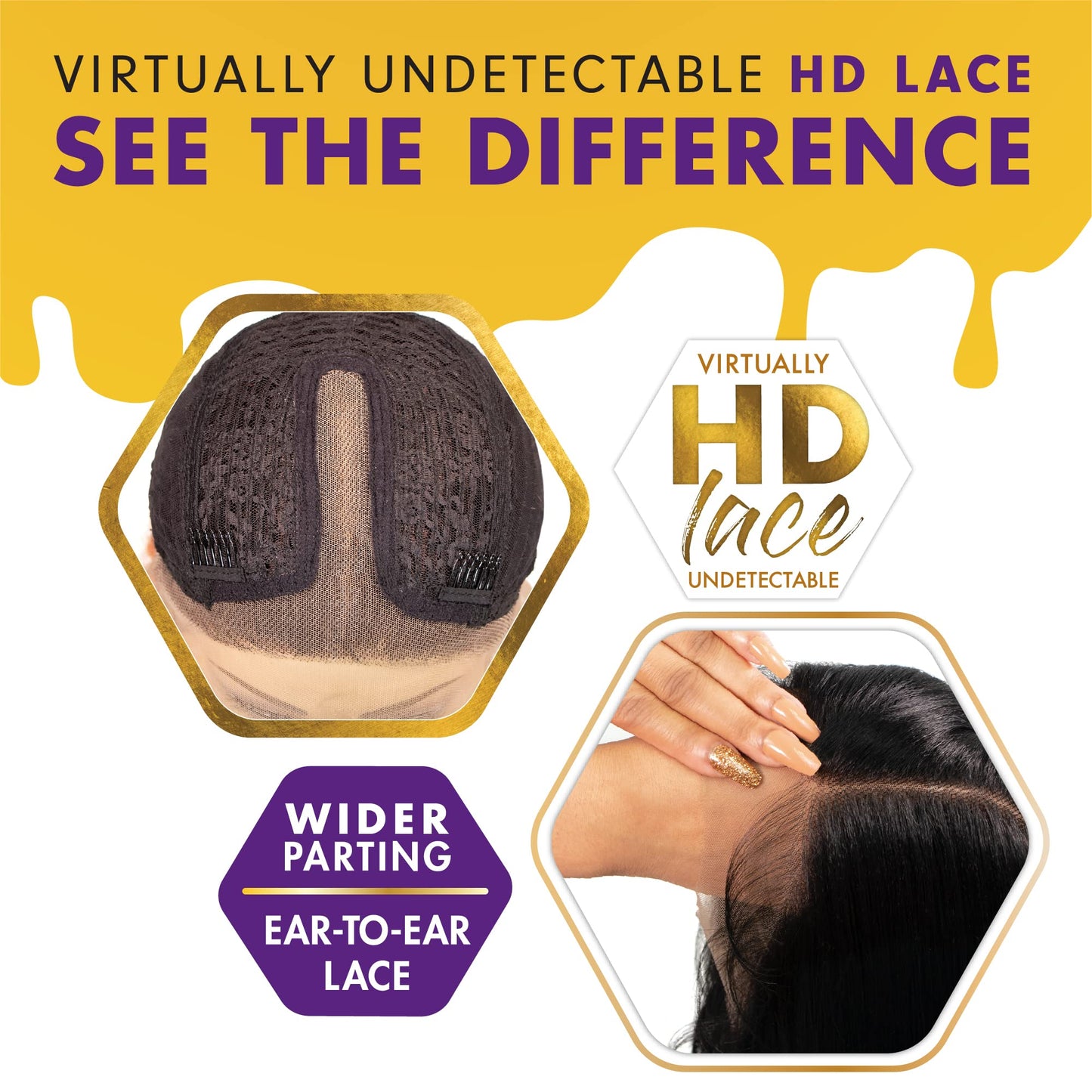 Sensationnel Butta Lace Wigs - Unit 30 Extra Wide 5 Inch Deep Parting Synthetic Preplucked Hairline Glueless Lacefront (1B OFFBLACK)