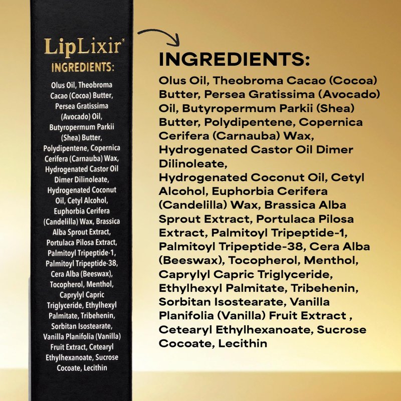 LipLixir Non Toxic Peptide Lip Balm – EWG® VERIFIED, All-Natural, Ultra-Clean, Hydrating, Doctor Approved Lip Gloss – Fragrance-Free with Shea, Cocoa & Coconut Oil, (Reformulated Thicker Formula)