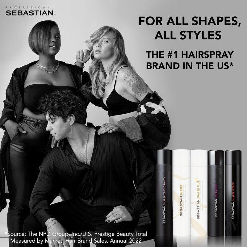 Sebastian Professional Shaper Fierce Mini Hairspray | Strong, Ultra-Firm, All Day Hold | Travel Size, 1.5 oz
