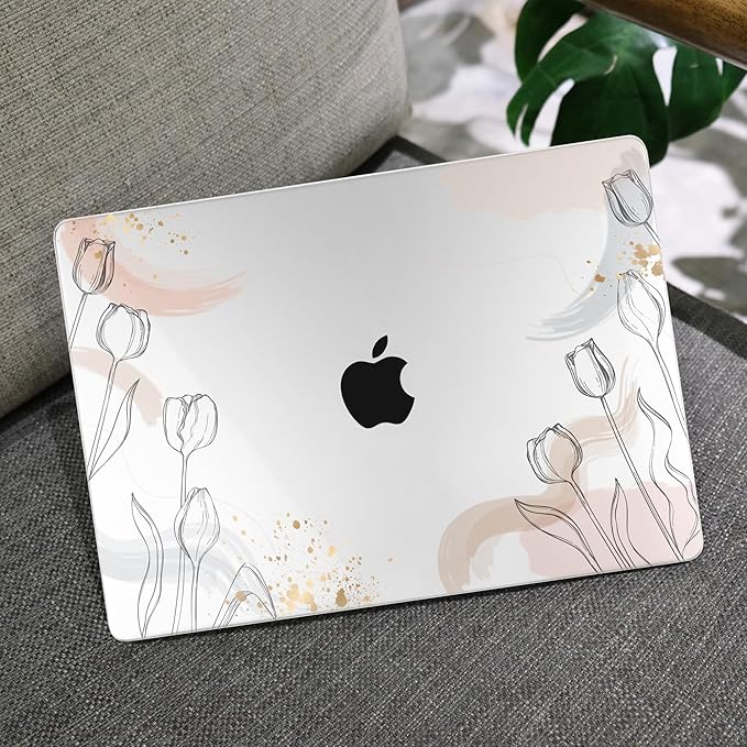 MEEgoodo Case for M5/M4/M3/M2 MacBook Air 13 inch 2026 2025 2024 2022, Fit Model A3449/A3240/A3113/A2681, Case Compatible with MacBook Air 13.6-inch, Engraving Hand Drawn Floral