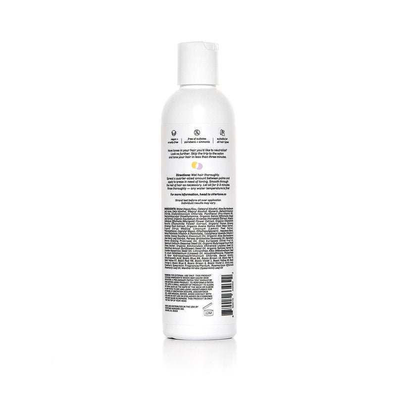 oVertone Haircare Purple Toning Conditioner - Neutralizes Brassiness for Blonde & Platinum Hair - Deeply Hydrating Formula with Shea Butter & Coconut Oil - Vegan, Cruelty-Free, Paraben-Free - 8 oz