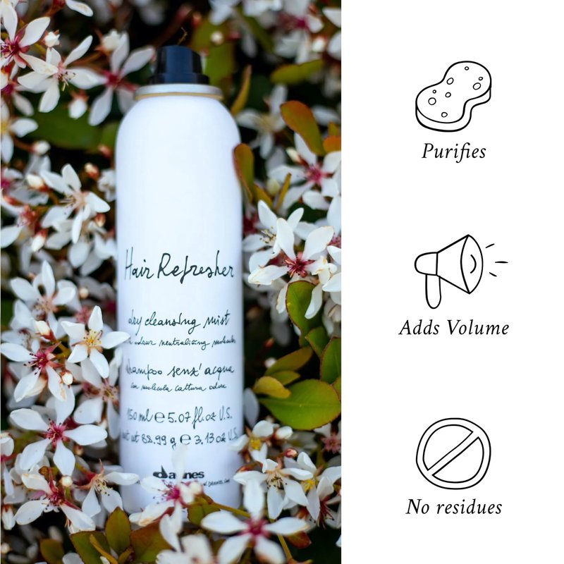 Davines Hair Refresher Dry Shampoo, Oil-Absorbing Volumizing Spray - Instantly Cleans & Refreshes Hair without Water - Rice Starch Formula Leaves No White Residue or Build-Up, 5.07 Fl Oz
