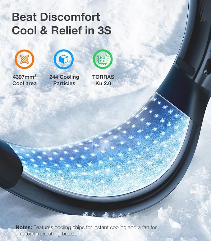 TORRAS COOLiFY Air 2026 Upgraded Neck Fan Air Conditioner, Dual-Airflow Pro Cooling, Ultra Light Portable Fan Rechargeable, Personal Cooling Fan Travel Essentials, Gift for Dad Husband Father, Black