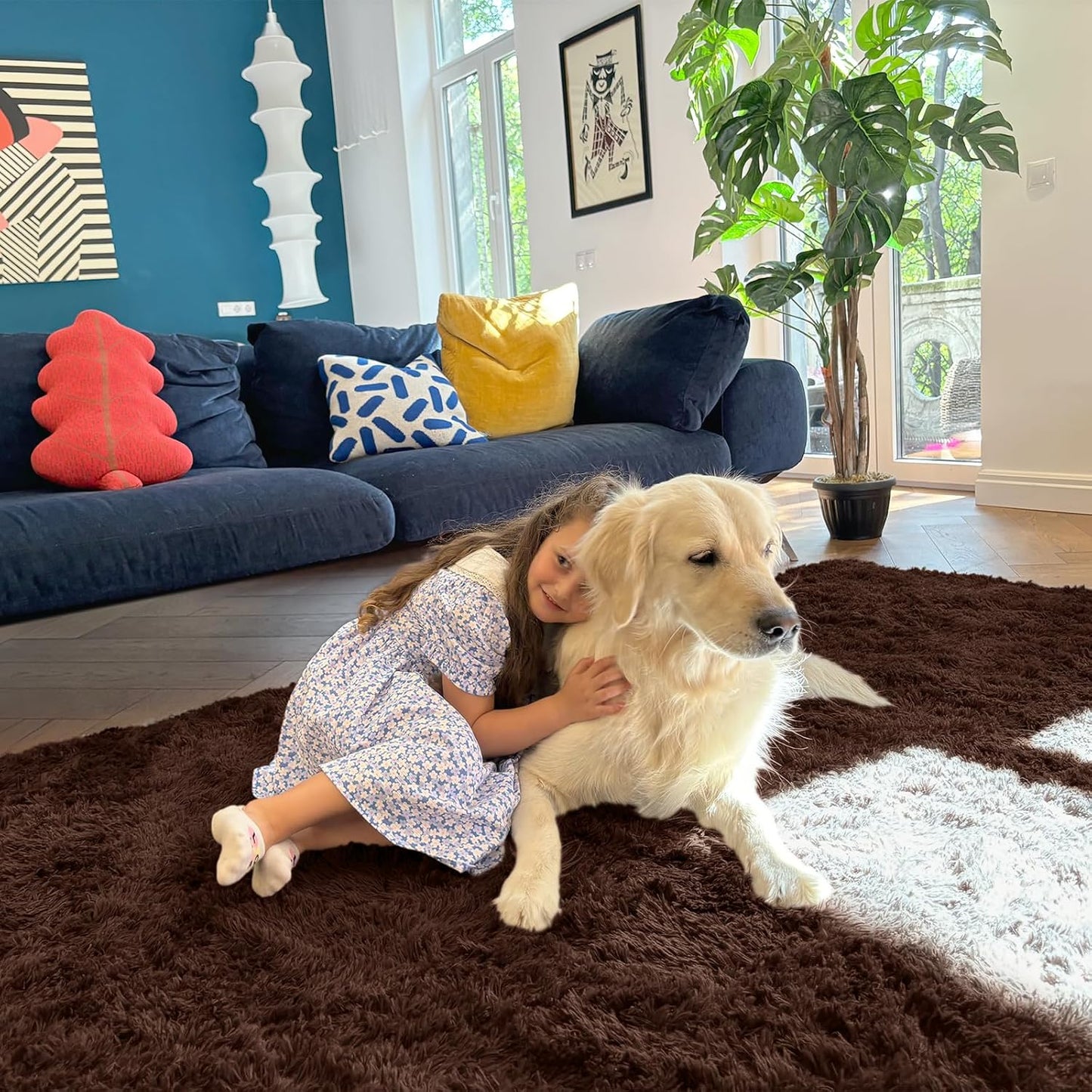 OLANLY Runner Rugs - Machine Washable Soft Fluffy Shaggy Design | Ideal for Hallways, Bedrooms, and Nurseries