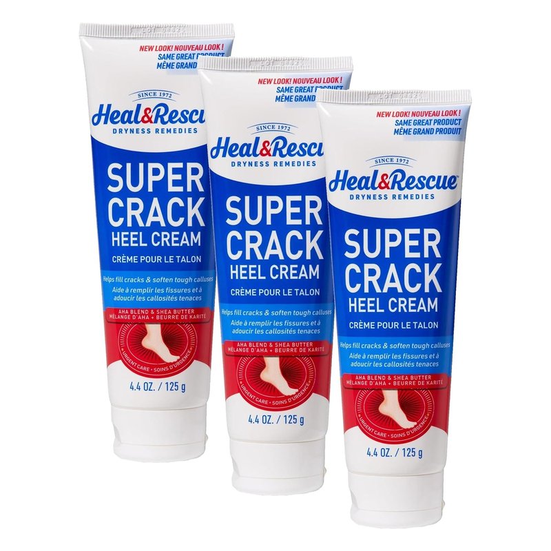 Heel Rescue Foot Cream - AHA & Shea Butter for Cracked Heels | Moisturizes & Exfoliates, 4.4 oz (Pack of 3)
