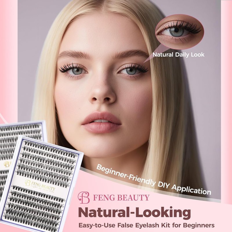 Eyelash Clusters Kit - 240PCS Natural Wispy Extensions with Bond & Seal | Mixed Lengths 10-16mm