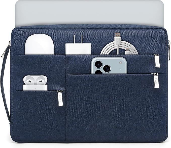 HYZUO 13.3-14 Inch Laptop Sleeve Bag for MacBook Pro 14 M5-M1 Pro/Max A3426 A3427 2026-2021, MacBook Air/Pro 13, 13.8-13.5 Surface Laptop/Book, NoteBook Case for 13" HP Dell Lenovo Asus, Navy Blue