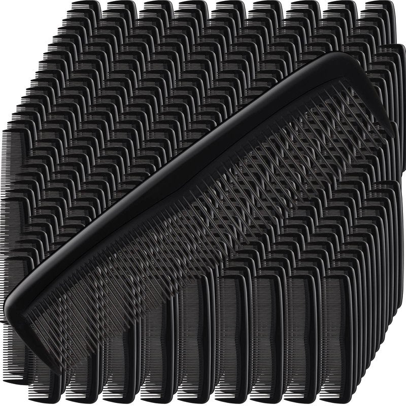 Zopeal 300 Pieces Hair Combs Bulk Plastic Pocket Comb 5 Inch Reusable Fine Dressing for Women Men Travel, Hotel, Homeless, Nursing Home, Charity, Homeless(Black)