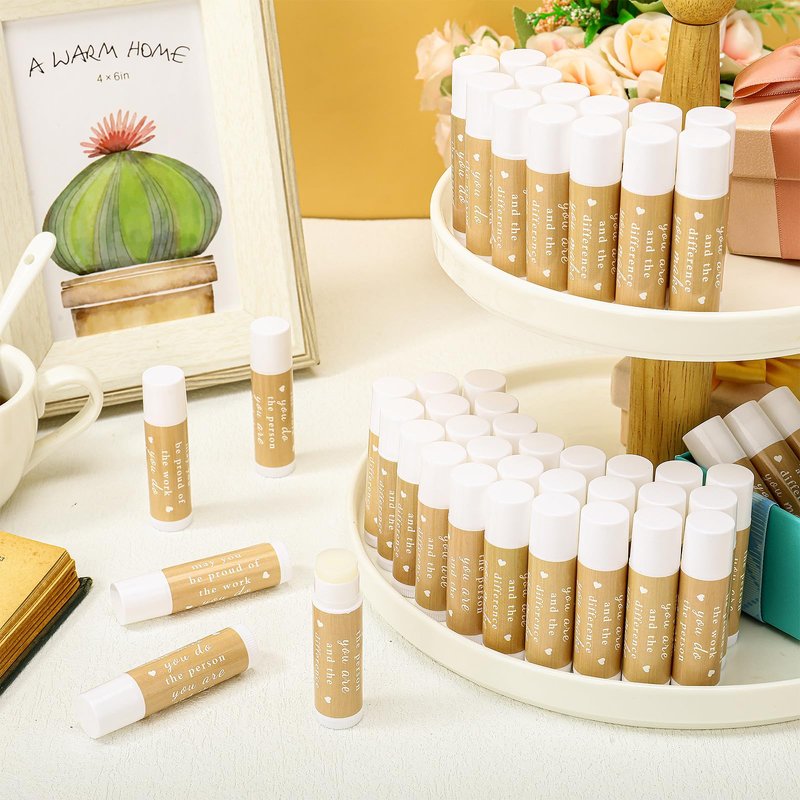 Demissle 72 Pcs Appreciation Gifts Bulk Inspirational Lip Balm Thank You Lip Balm for Father Day Teacher Graduation End of The Year Leaving Farewell Coworkers Worker Team Employee Gift Party Favors