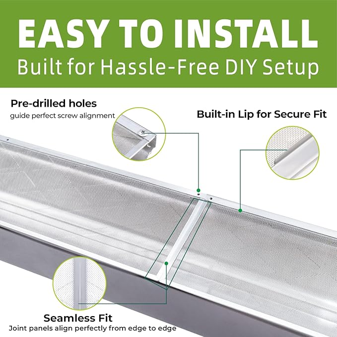 Gutter Guard â 100% Stainless-Steel Micro-Mesh Design, Pine Needle & Small Debris Protection, Fits 6 in KâStyle & HalfâRound Gutters, DIY Screws Included (30ft, 9pcs, 6in x 40in)