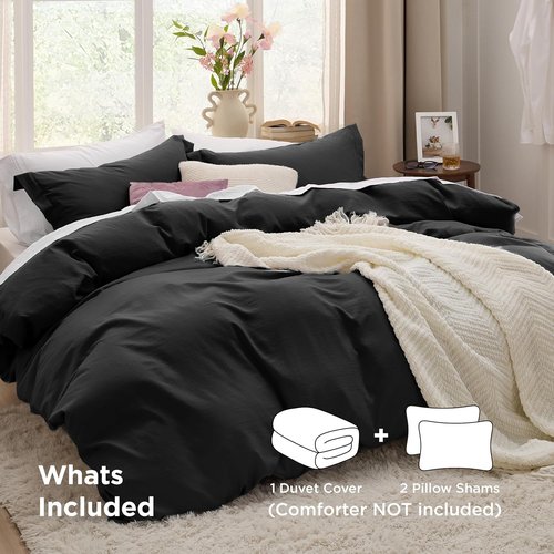 Bedsure King Duvet Cover Set - Oversized 3-Piece Extra Soft Prewashed Cotton-Like Polyester | 120x98 Inches with Zipper Closure & 2 Pillow Shams