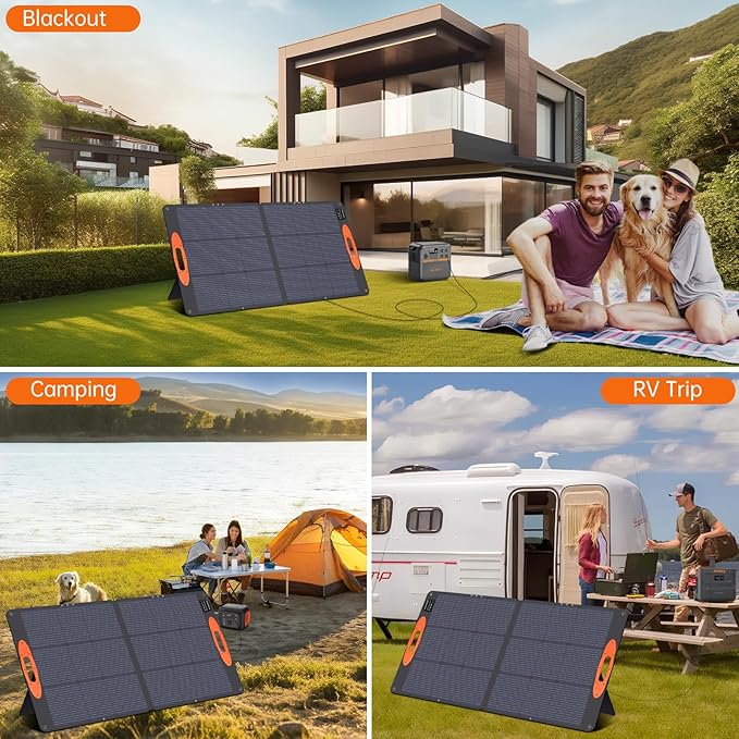 SOKIOVOLA N-Type 16BB 110W Portable Solar Panel for EF/Jackery/Bluetti/Anker Power Station, 25% High Efficiency ETFE Foldable Solar Panel Charger IP68 Waterproof for Outdoor Camping RV