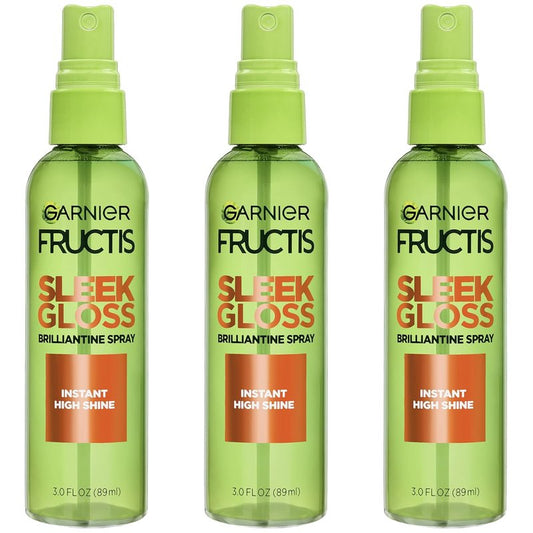 Garnier Fructis Shine Glossing Spray - Argan Oil Formula for High Shine Finish | 3 Fl Oz, 3 Count