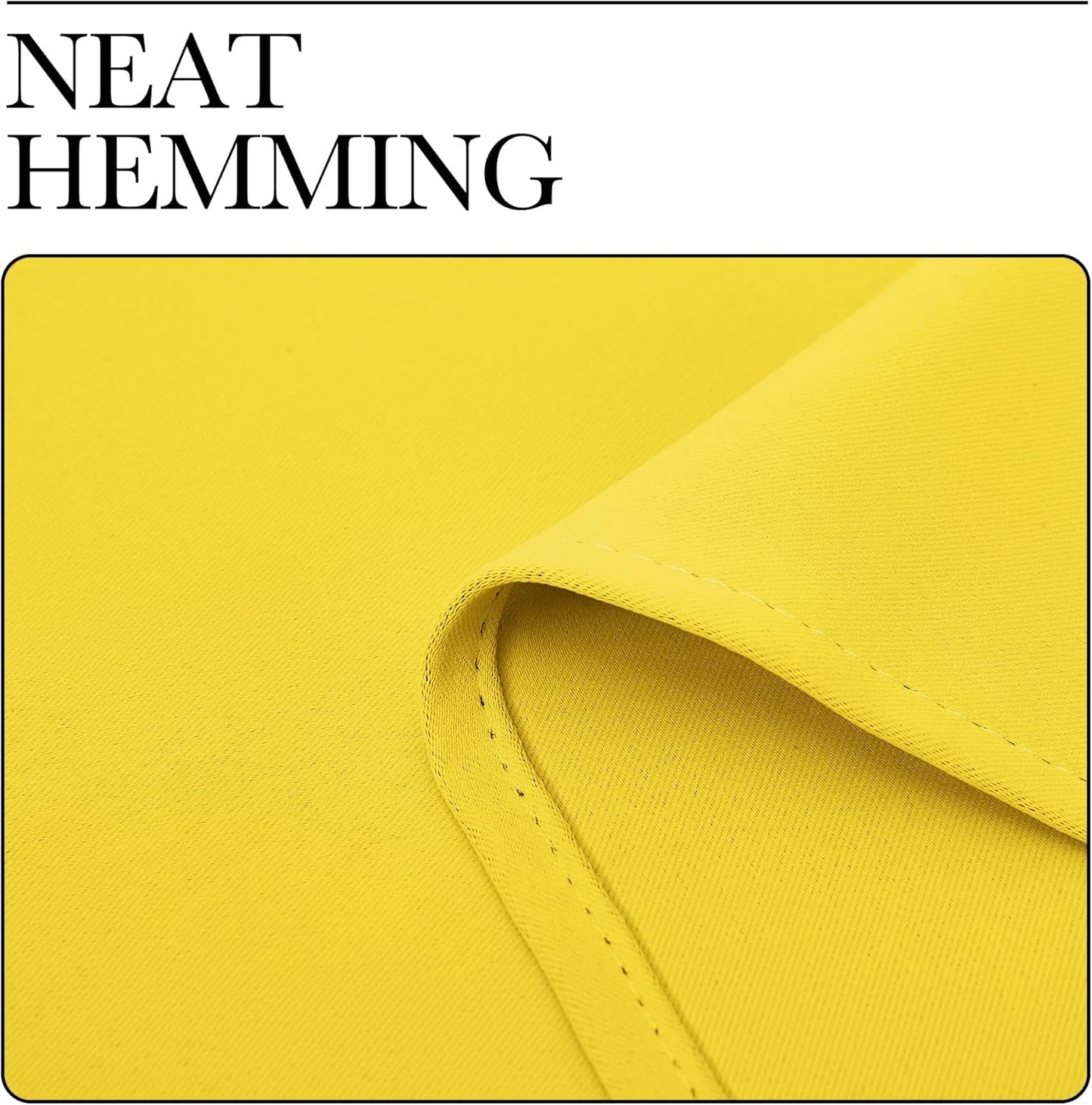 NICETOWN Thermal Insulated Bedroom Curtain Panels - Solid Grommet Drapes, Bright Yellow, 34x45 Inch (1 Pair)