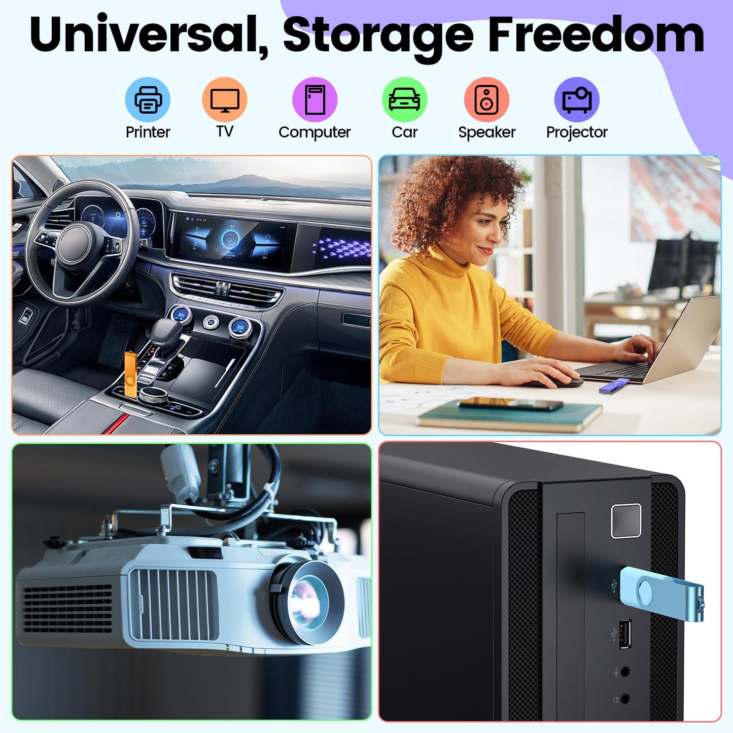 Kepmem 32GB USB Flash Drives 10 Pack 32 GB Thumb Drives Portable Keychain USB Drive Memory Stick Jump Drive with LED Light for Storage and Backup Multipack USB2.0 USB Flash Drive by