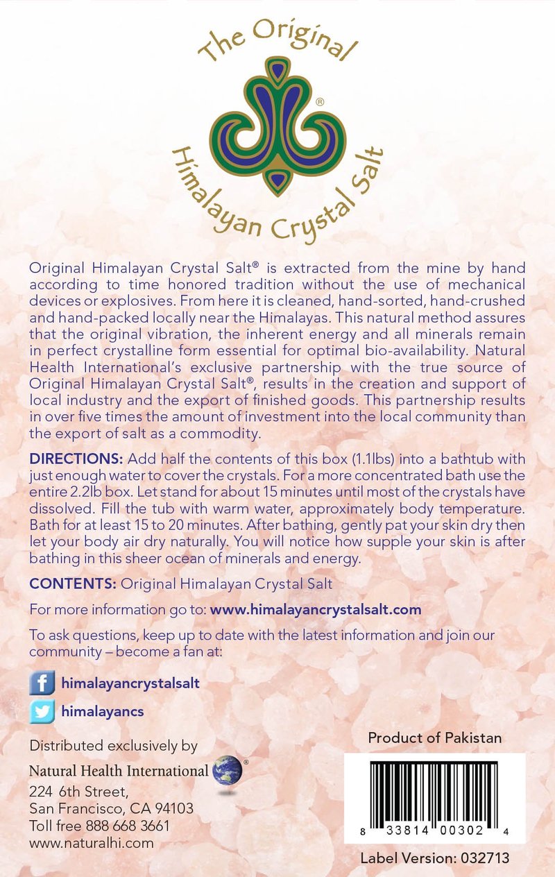 Original Himalayan Crystal Salt - Bath Salts for Hydration, Detox and Relaxation Bathing (35.27 Ounce (Pack of 1))
