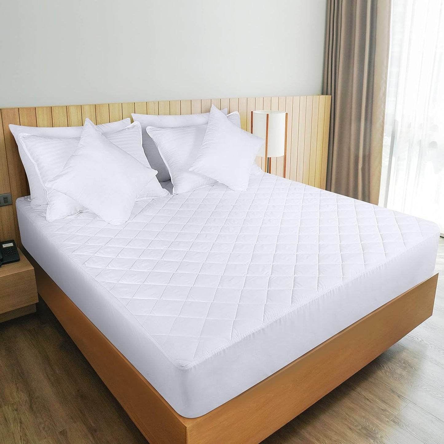 Utopia Bedding Quilted Fitted Mattress Pad - Super Queen Size | Deep Pocket Protector, Machine Washable (White)