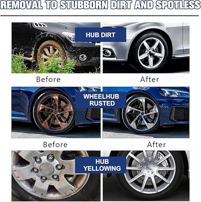 2025 Upgraded Bronze Bomber Wheel Cleaner, Tire Cleaner,- Safe on Chrome and All Wheel Finishes - Brake Dust, Dirt, Browning, Grease, and Grime Remover (US Stock) (6)