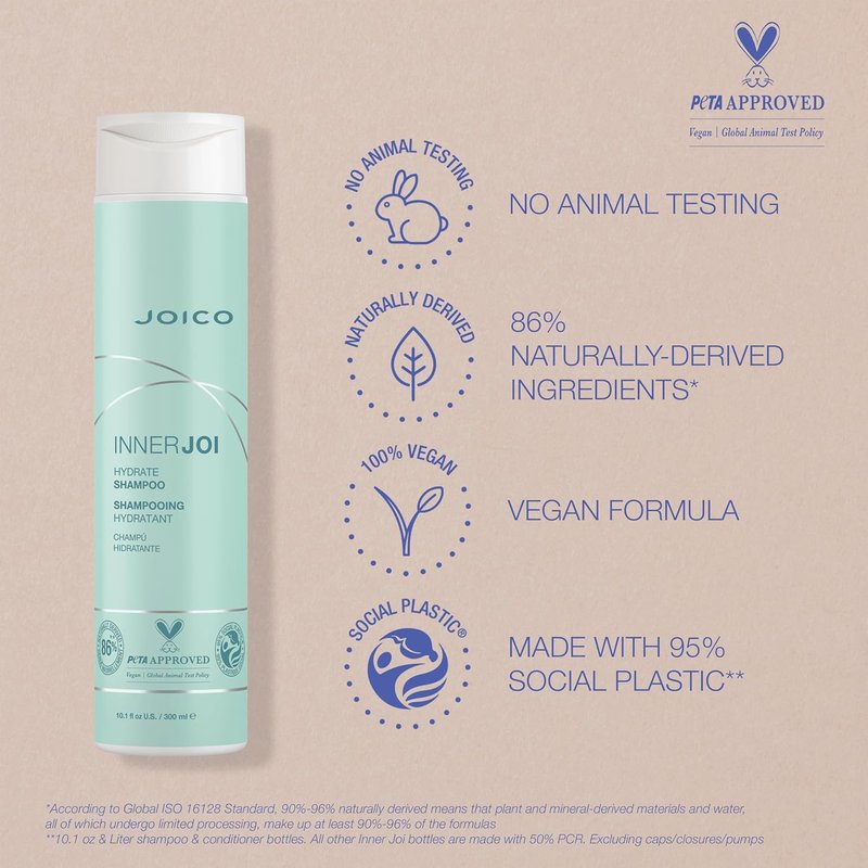 Joico InnerJoi Hydrate Shampoo - Moisturizing Formula for Dry Hair & Scalp | Sulfate & Paraben Free