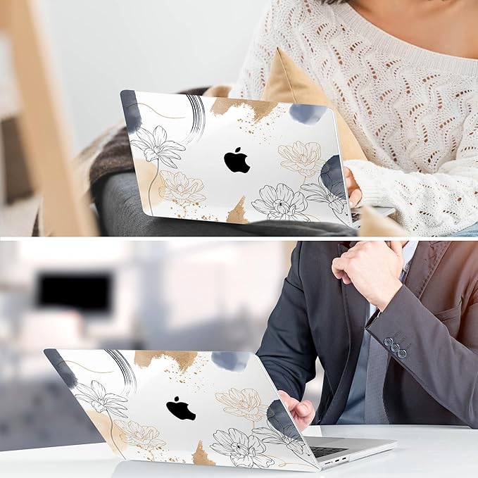 TWOLSKOO for MacBook Air 13 inch Case M5 2026 M4 2025 M3 M2 2024-2022 A3449 A3240 A3113 A2681, Plastic Hard Shell & Keyboard Cover & Screen Film for MacBook Air 13.6 inch Case, Florals X450