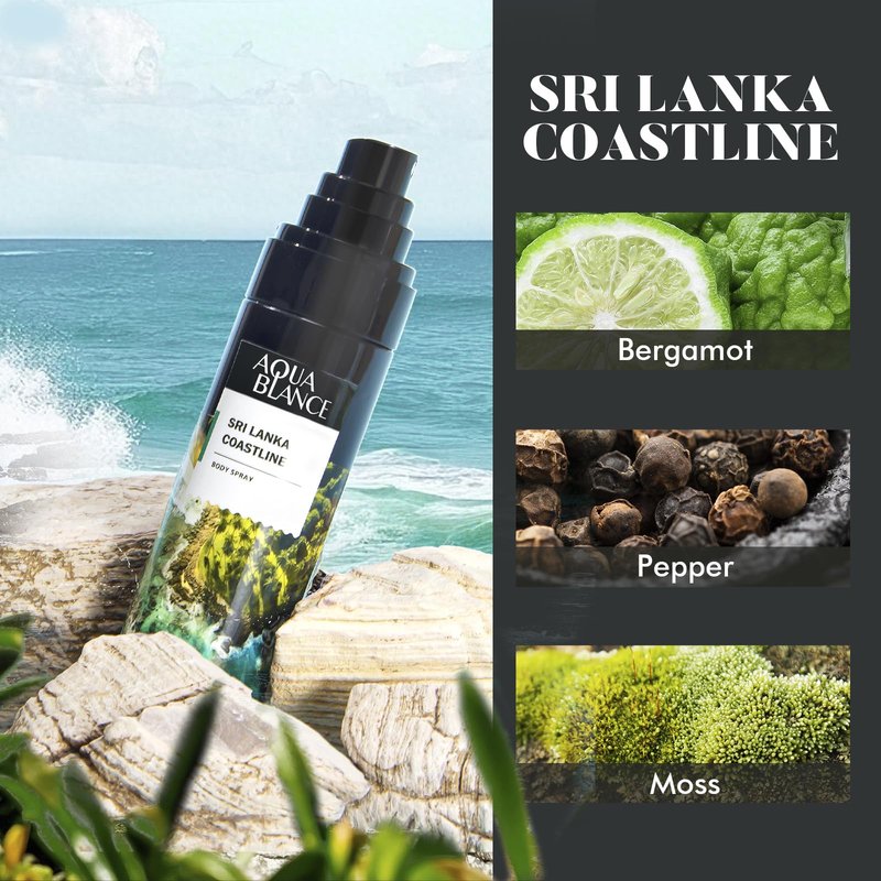 AQUA BLANCE Body Spray for Men, Mens Body Refreshing Spray, Long Lasting, Pack of 3, Each 3.4 Fl Oz, Total 10.2 Fl Oz, Notes of Bergamot, Patchouli, Cedar, Leather