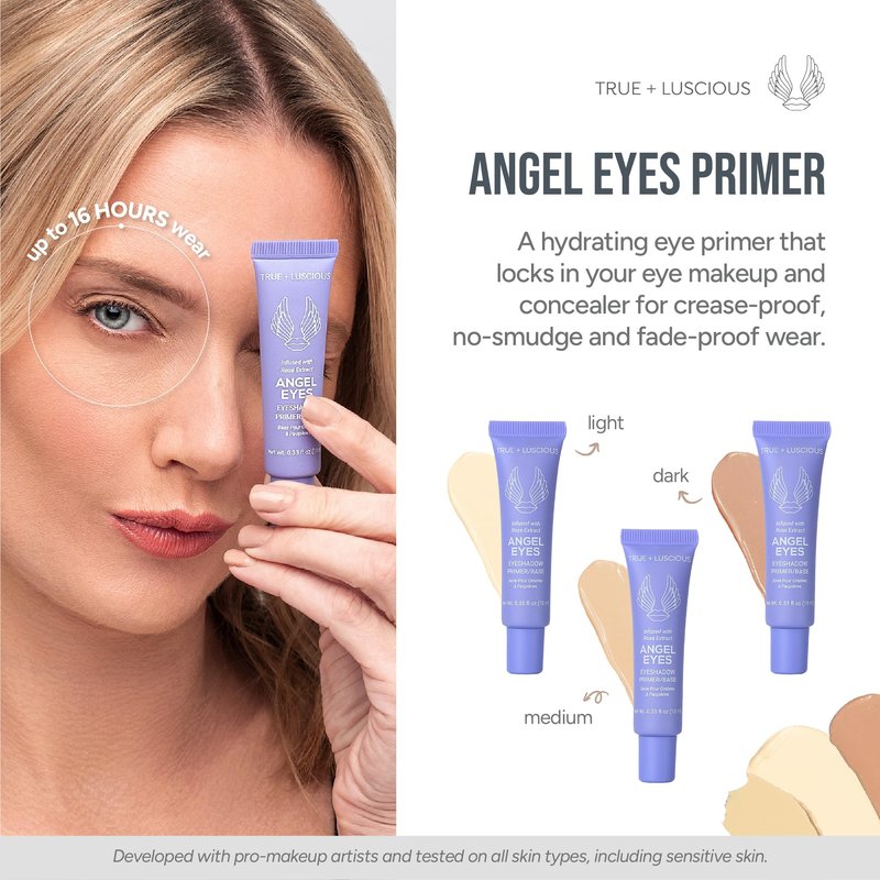 True + Luscious Brow Definer Pencil | Pomade and Powder Combo with Organic Castor Oil | Fills Shapes Eyebrows Waterproof Long-Lasting Vegan Cruelty-Free Clean | Rose Extracts Bentonite Clay | Blonde