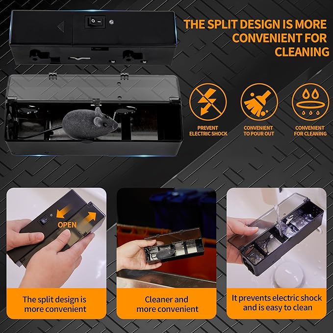 GSS Electric Mouse Trap, Smart Escape-Proof Design Mole Traps, Battery Powered with Alert
