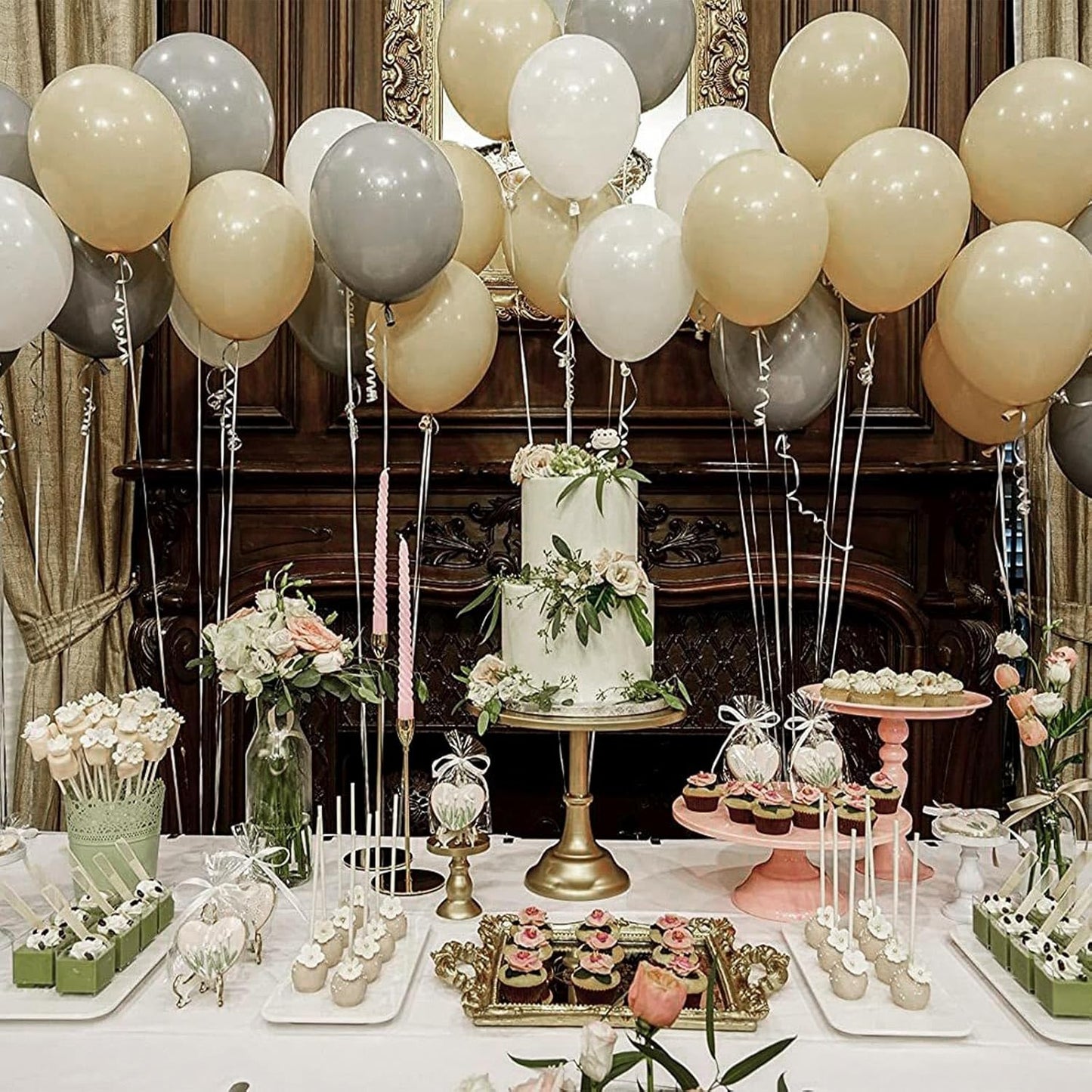 PartyWoo Cream Balloons - 140 Pcs in Beige, Ivory & Nude | Perfect for Graduation, Birthdays & Baby Showers