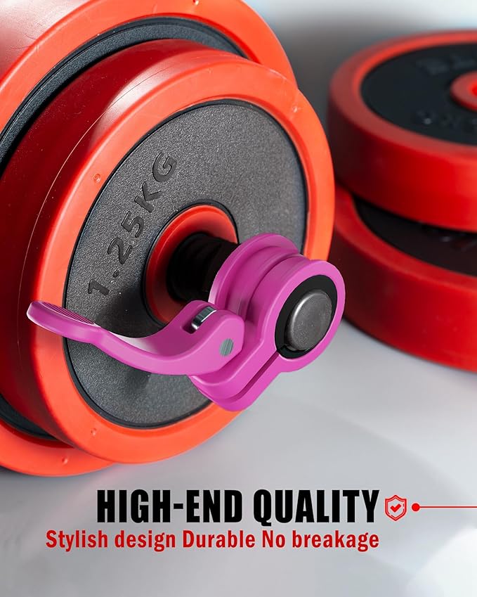 ZY-HUAN Mini Pro Barbell Clips 1 inch I Multi-Size Adjustable Barbell Collar I 1 inch Barbell ClampsIQuick Release Weight Clips Pair of Locking for Dumbbell Bar (Rose)