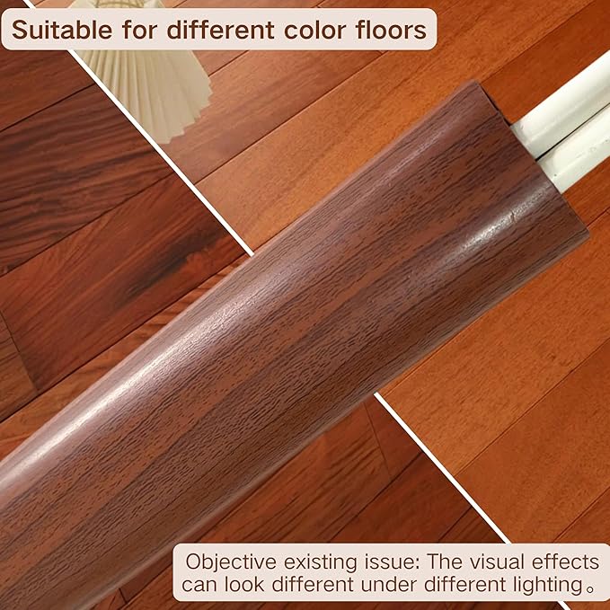 BEIBEIEBIJOB Self Adhesive Floor Cord Cover, Cable Protector,10ft, Walnut